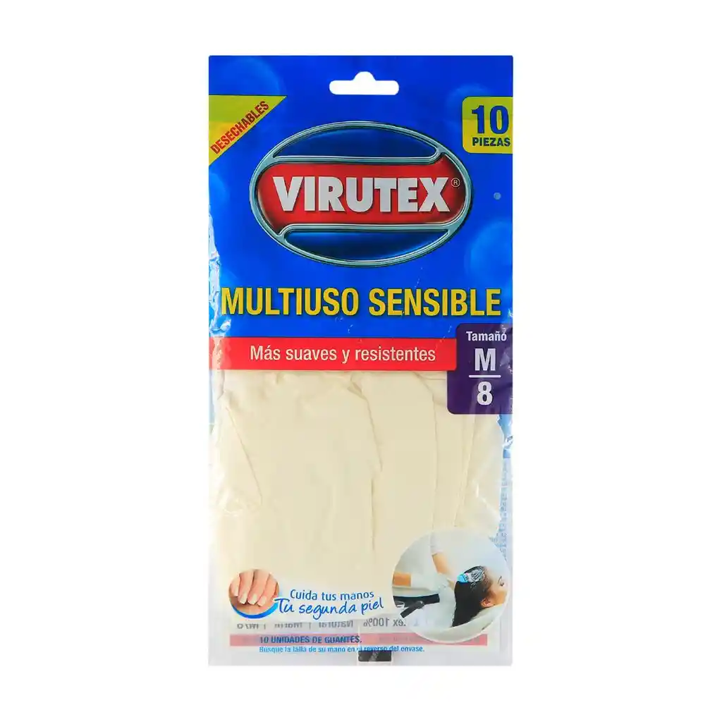 Virutex Guantes Ultra Sensible Blanco Mediano 