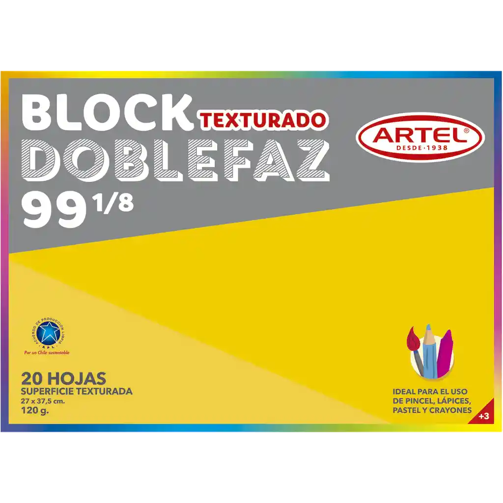 Block de Dibujo N°99 1/8 Artel 20 Hojas