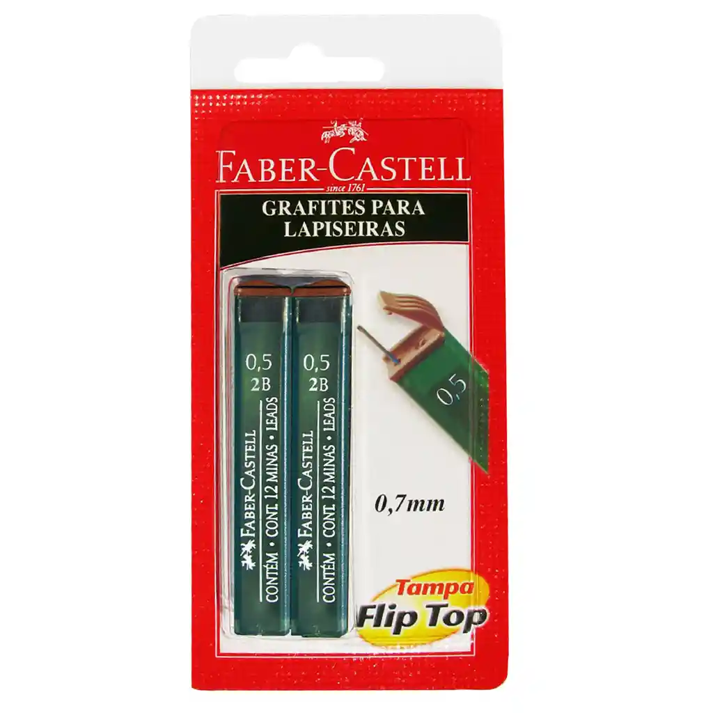  Faber-Castell Minas para Portaminas 2B 0.5 mm 