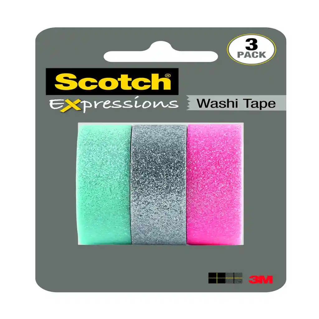 3M Cinta Adhesiva Washi Tape. Expressions. Pack 3 Unid. Glitter