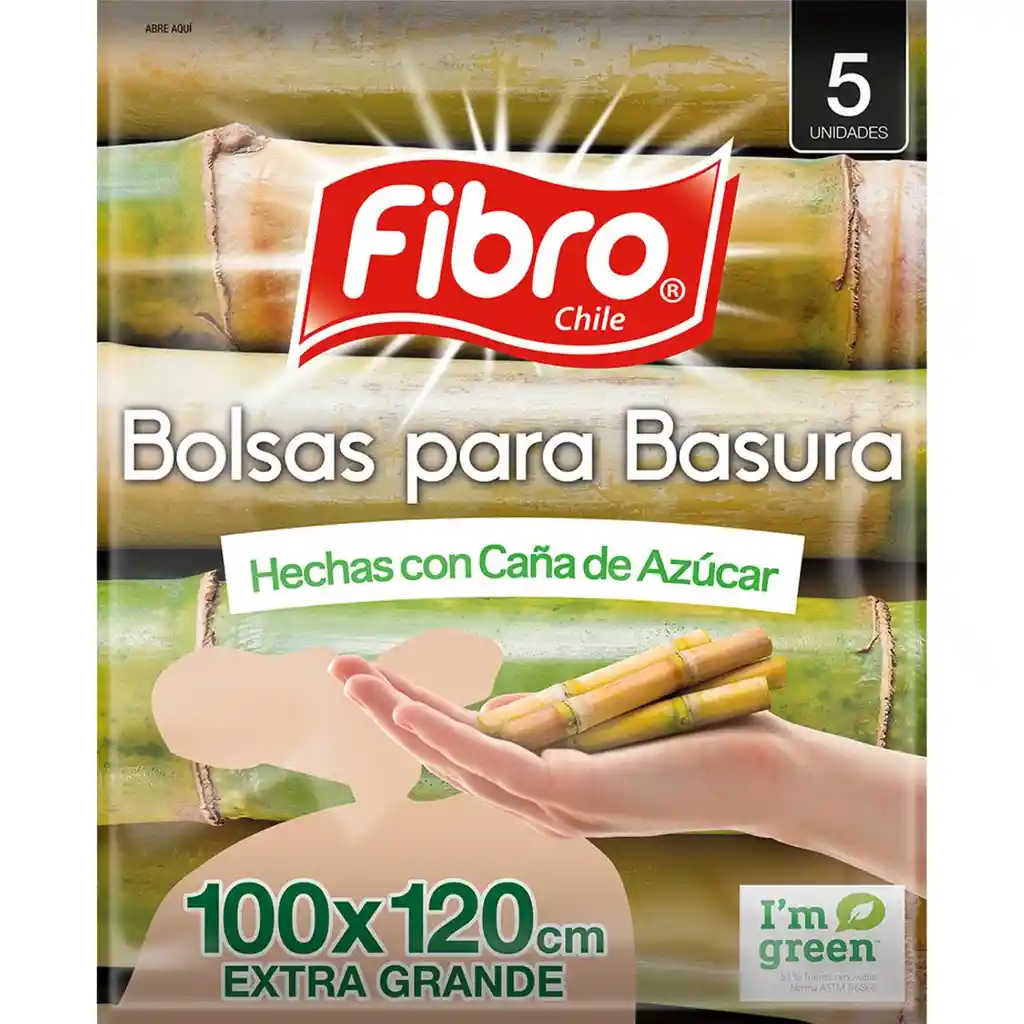 Fibro Bolsa de Basura Hecha de Caña de Azúcar Extra Grande