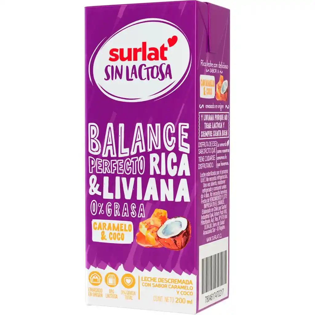 Surlat Leche Sin Lactosa Caramelo Coco