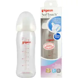 Pigeon Mamadera Vidrio B Ancha 240 ml