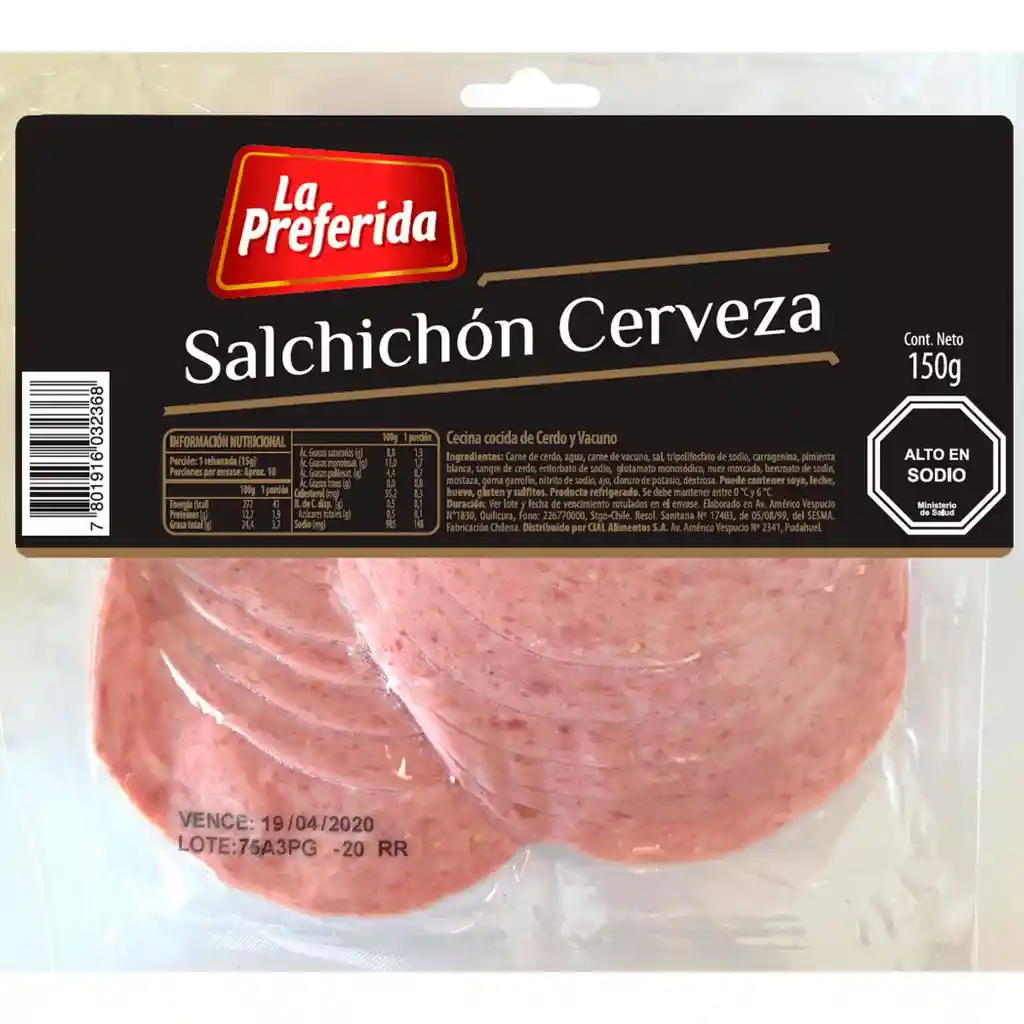 La Preferida Salchichón Cerveza