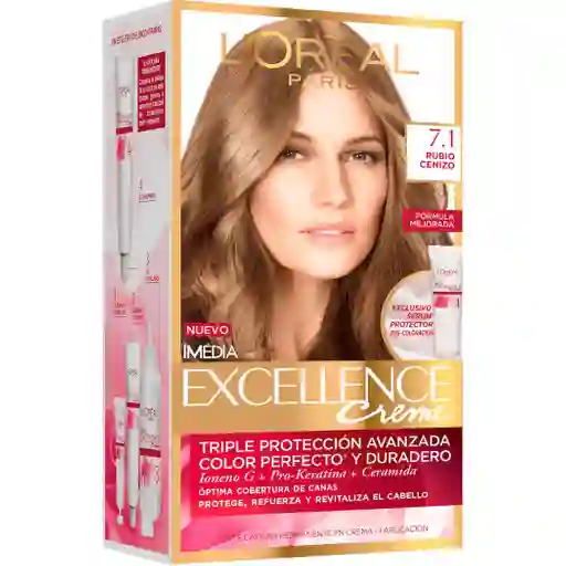 Excellence Creme Tintura N° 7.1 Rubio Ceniza Perfecta Cobertura