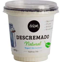 Artisan Yogurt Descremado Sin Lactosa