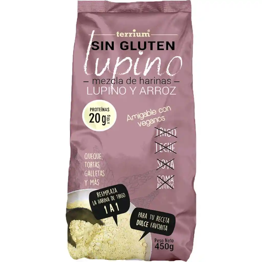 Terrium Mezcla de Harinas Lupino y Arroz sin Gluten