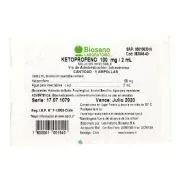 Ketoprofeno 100 mg/2 mL Solucion Inyectable