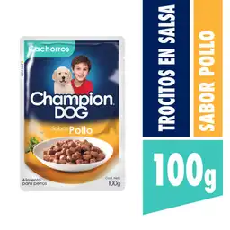 Champion Dog Alimento para Cachorros Trocitos de Pollo en Salsa