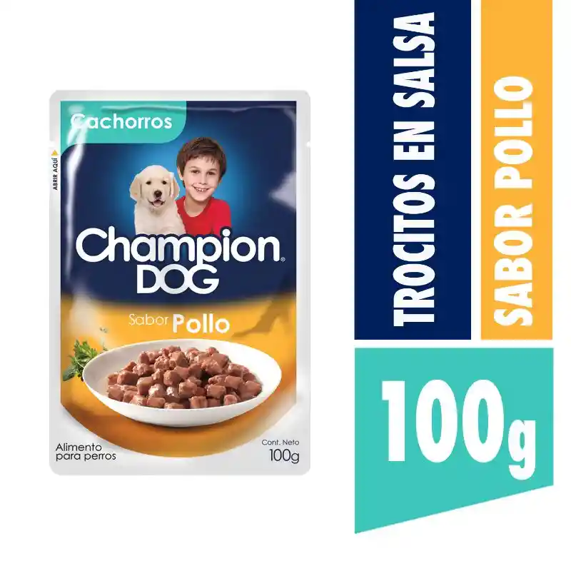 Champion Dog Alimento para Cachorros Trocitos de Pollo en Salsa