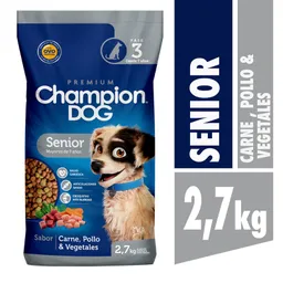 Champion Dog Alimento para Perro Senior Sabor Carne, Pollo y Vegetales