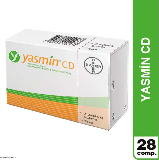  Yasmin Cd Drospirenona (3 Mg) + Etinilestradiol (0.03 Mg) 