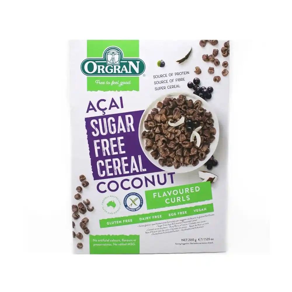 Orgran Cereal Acaí Coconut Sin Azúcar 200g