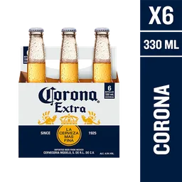 Corona Cerveza Extra Botella Pack 6 Und