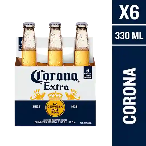 Corona Cerveza Extra Botella Pack 6 Und