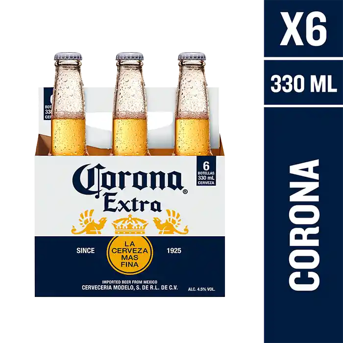 Corona Cerveza Extra Botella Pack 6 Und