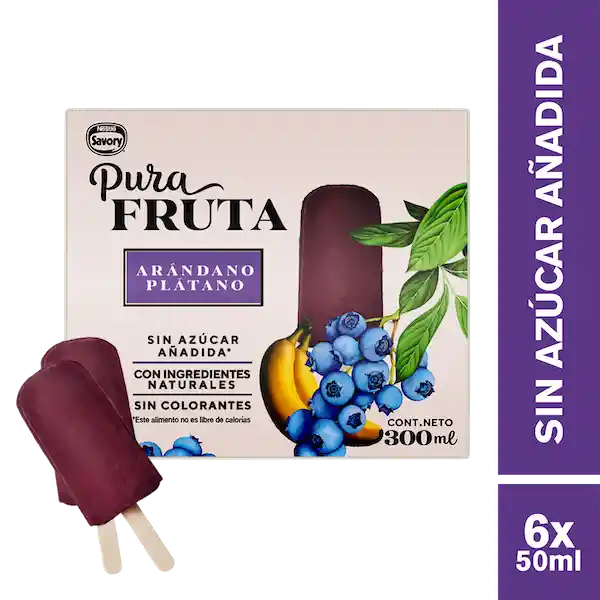 Savory Pura Fruta Helado Multipack Platano Arandano 50 mL