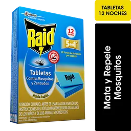 Raid Insecticida en Tabletas Mata Moscos y Zancudos