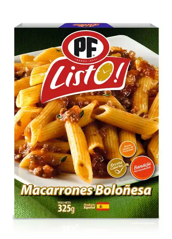 PF Listo Macarrones Bolonesa 325G