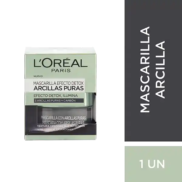 Loreal Paris Mascarilla Efecto Detox Arcillas Puras