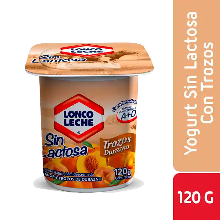 Loncoleche Yogurt sin Lactosa con Trozos de Durazno