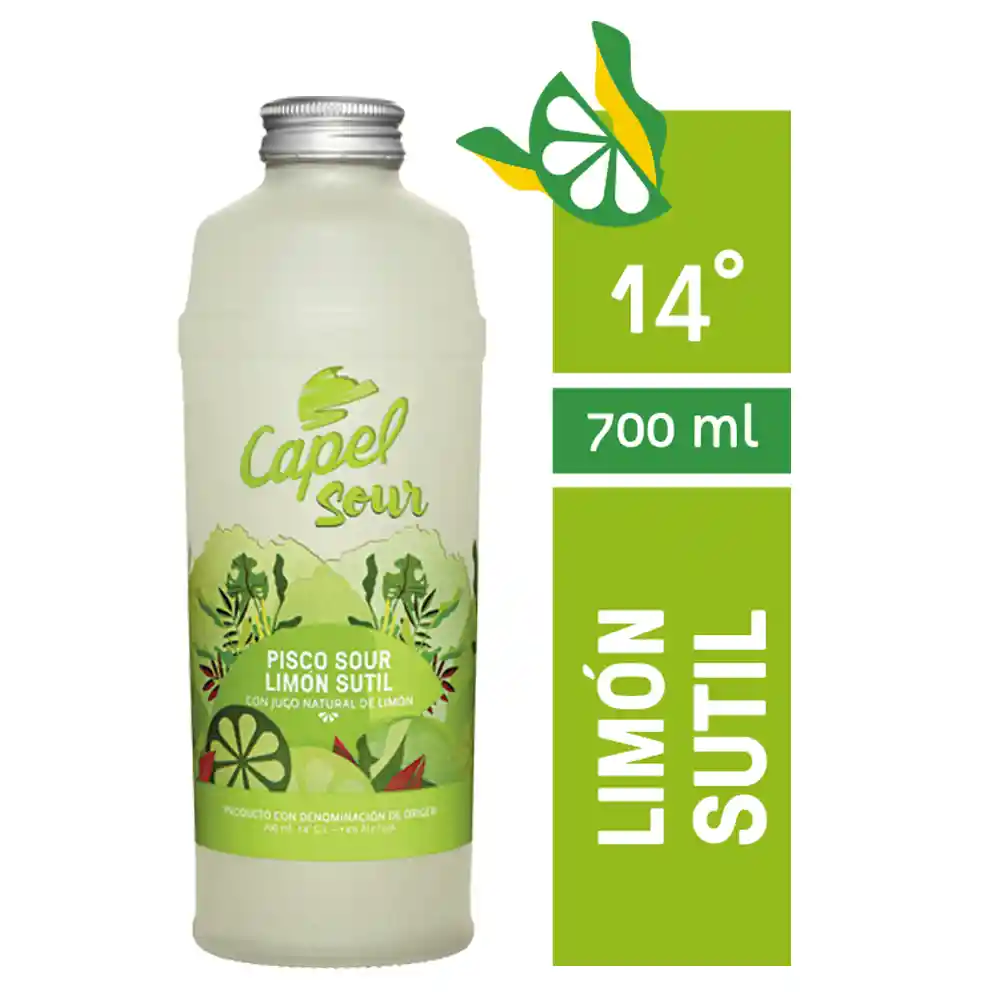 Capel Sour Coctel Pisco Limon Sutil 14° Botella