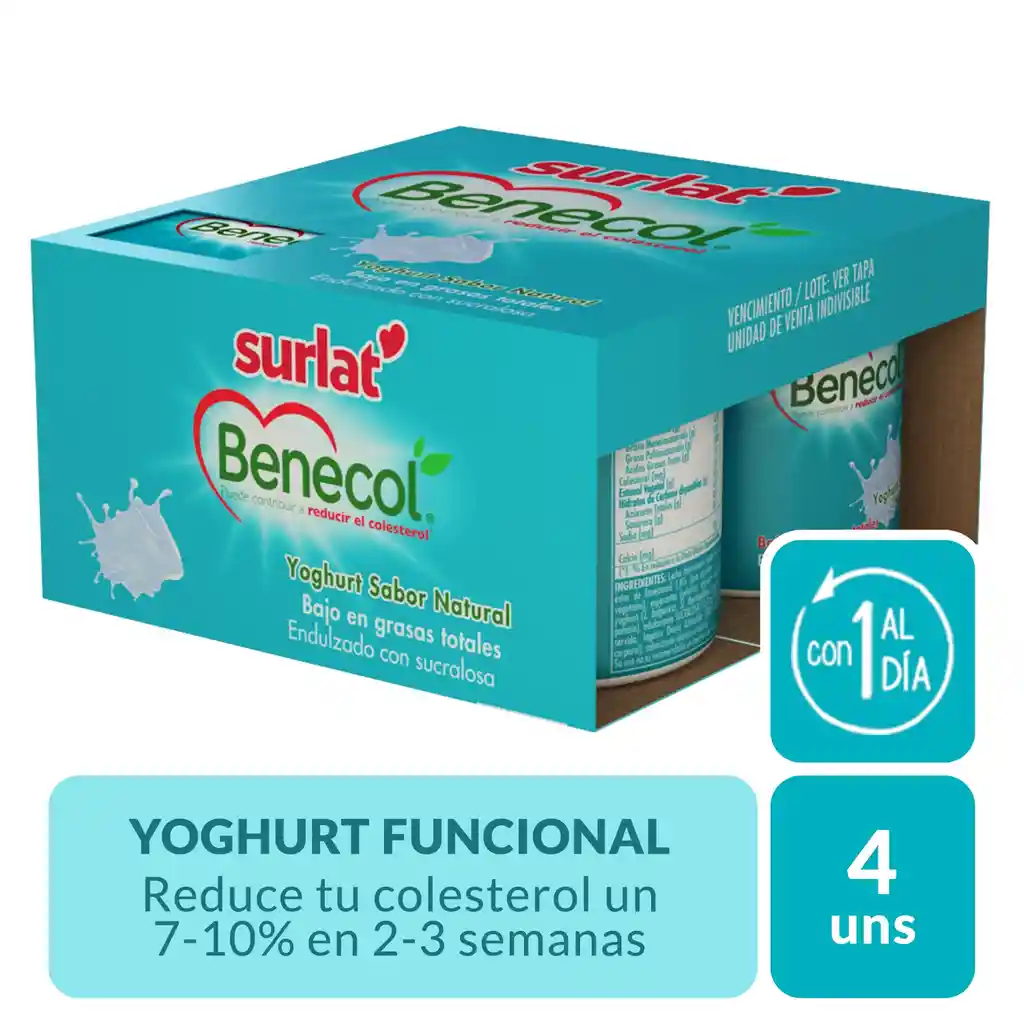 Surlat Yogurt Benecol Descremado Natural