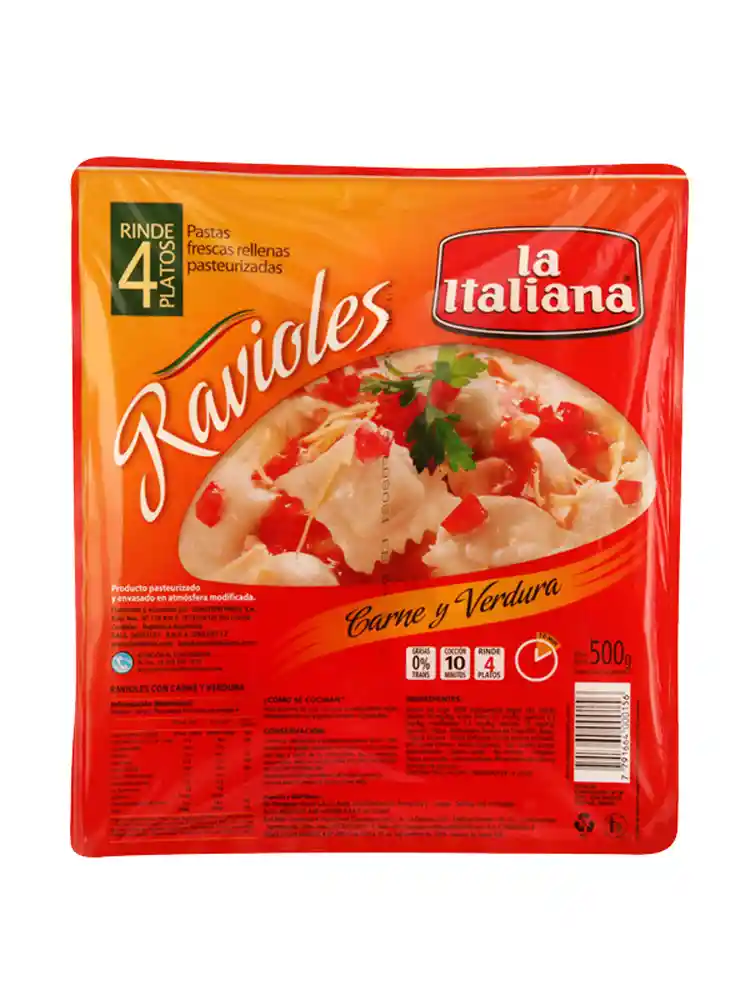 La Italiana Ravioles Carne Verdura