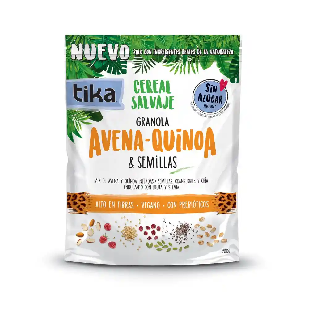 Tika Granola Cereal Salvaje con Avena Quinoa y Semillas