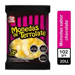 Dos En Uno Monedas de Terrolate Sabor Chocolate