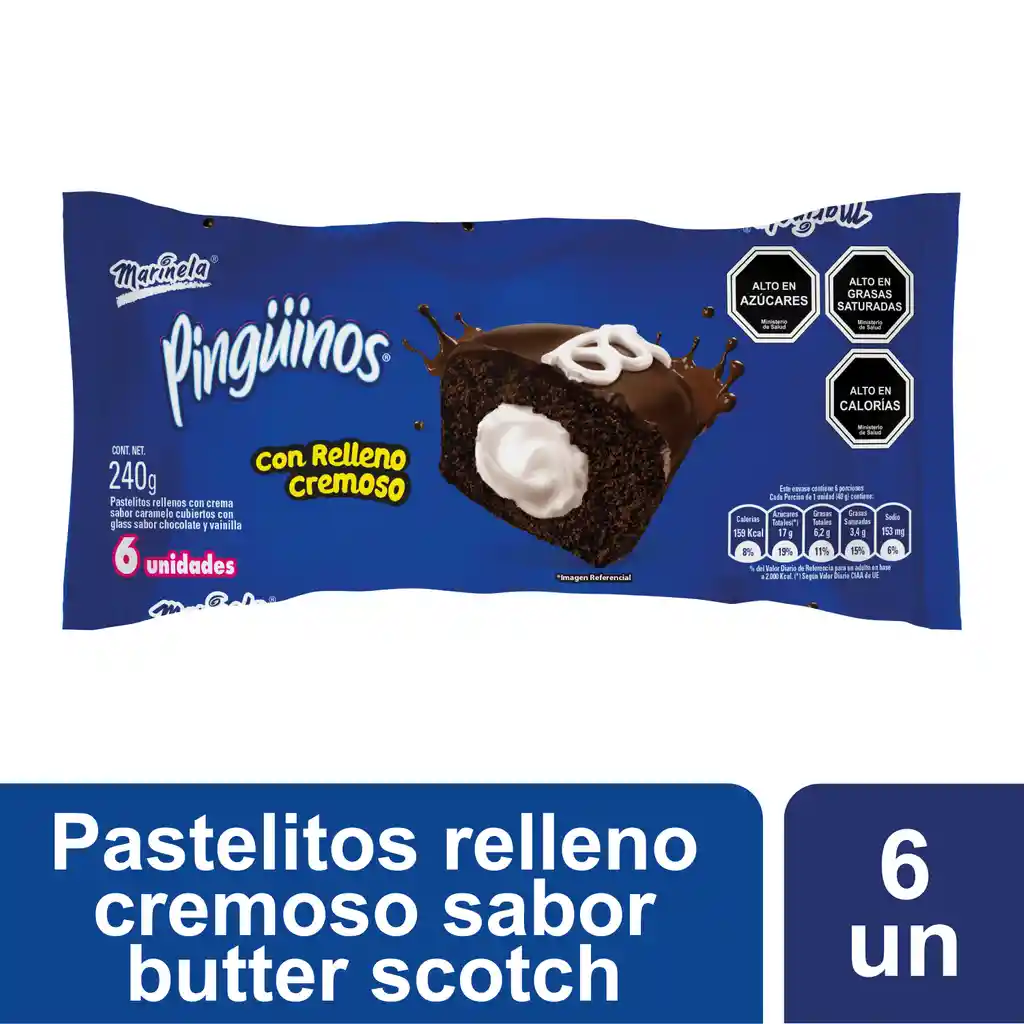 Marinela-Pingüinos Pastelitos Rellenos con Crema