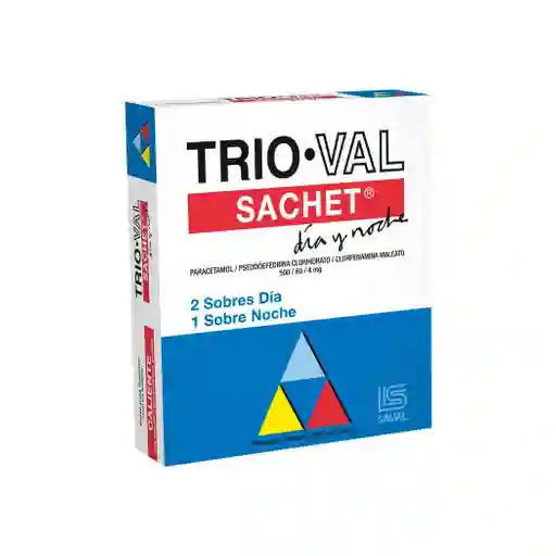 Trioval Día y Noche 500 mg/60 mg/4 mg Polvo para Solución