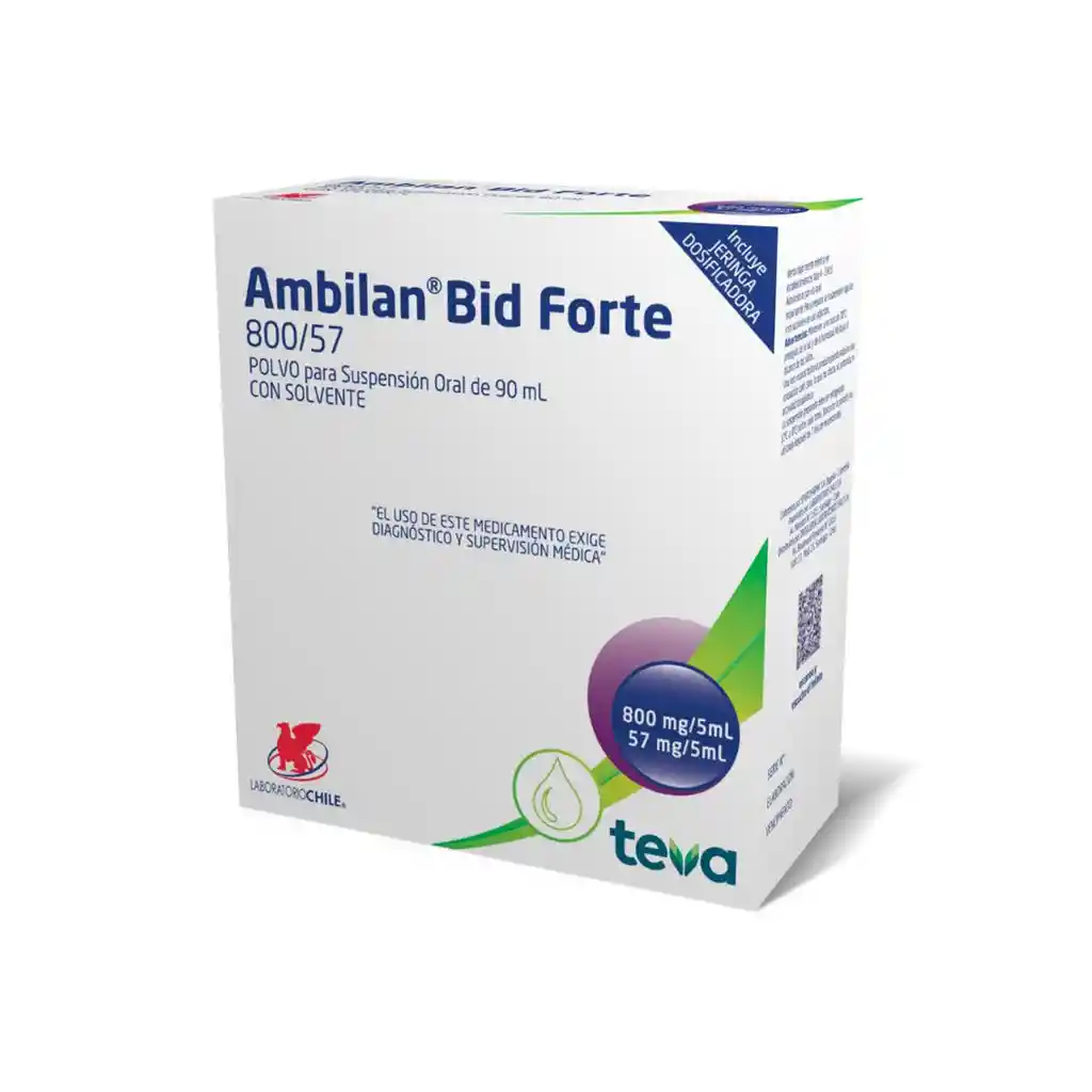 Ambilan Bid Forte 800 mg/57 mg Polvo Para Suspension Oral