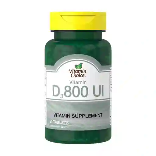 Vitamin Choice Vitamina D3 Suplemento Alimenticio (800 Ui) Tabletas