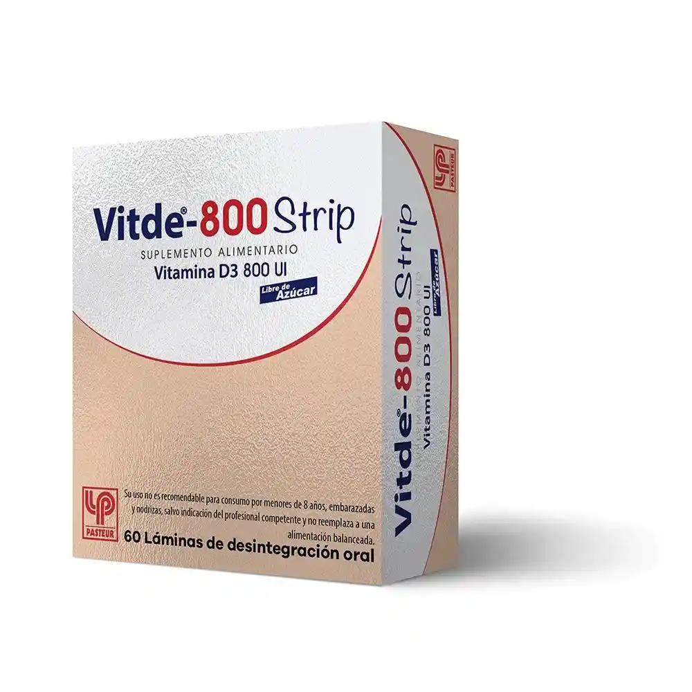 Pasteur: Vitde-800 Strip Vitamina D3 800 UI 60 Laminas