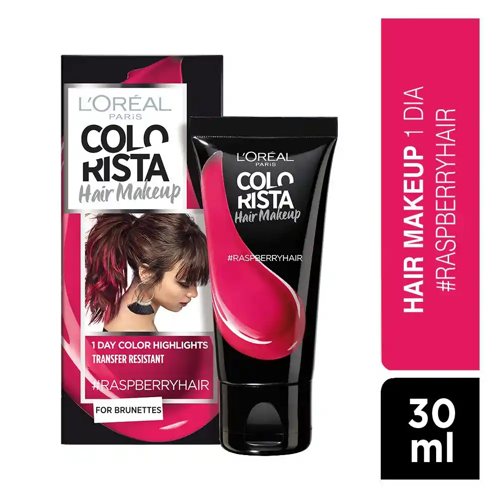 loreal paris coloracIon capilar colorista hair makeup tono raspberry