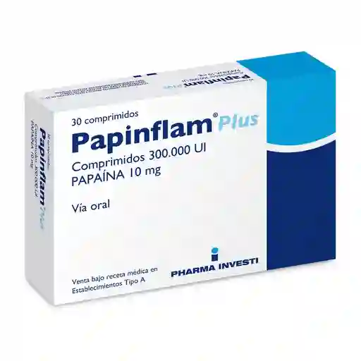  Papinflam Plus Papaina 10 Mg 30  comp Rimidos 