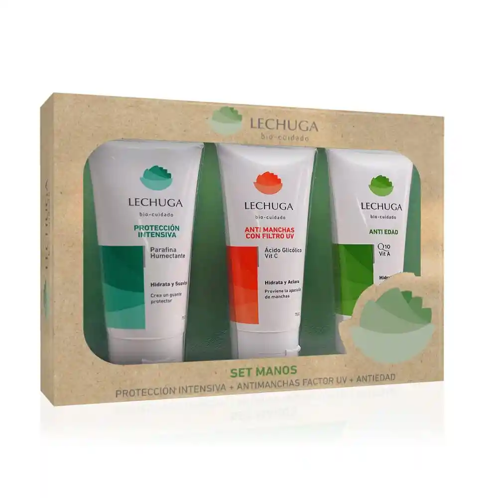 Set Crema De Manos + Anti Manchas Uv + Anti Edad