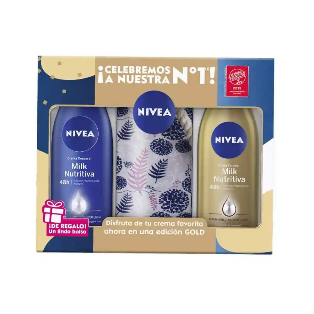 Milk Nutritiva Crema Corporal + Crema Corporal Gold + Bolso