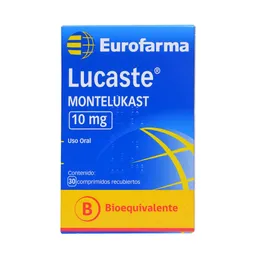 Lucaste Montelukast 10 mg 30 Comprimidos Recubiertos