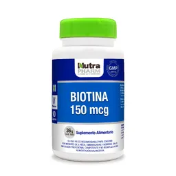 Nutra Pharm Suplemento Alimentario Biotina 150 Mcg