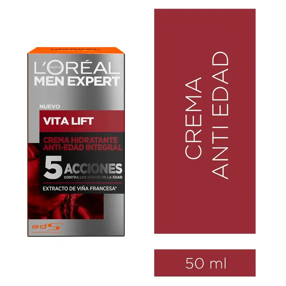 Loreal Paris-Men Expert Crema Vitalift Hidratante 5 Acciones