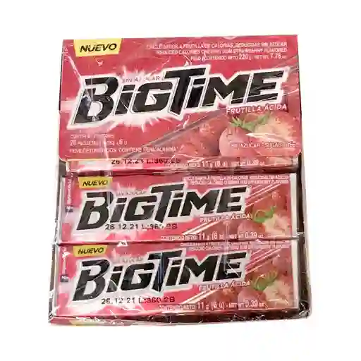 Arcor Chicle Bigtime Frutilla Acida Sin Azucar 