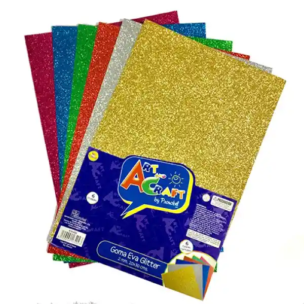 Goma Eva Glitter 20 X 30 Cm Art And Cr 6col