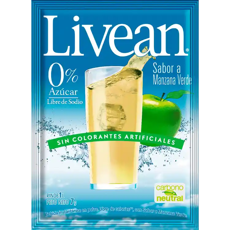 Livean Jugo Manzana Verde R/ 25 Pack 8G/U