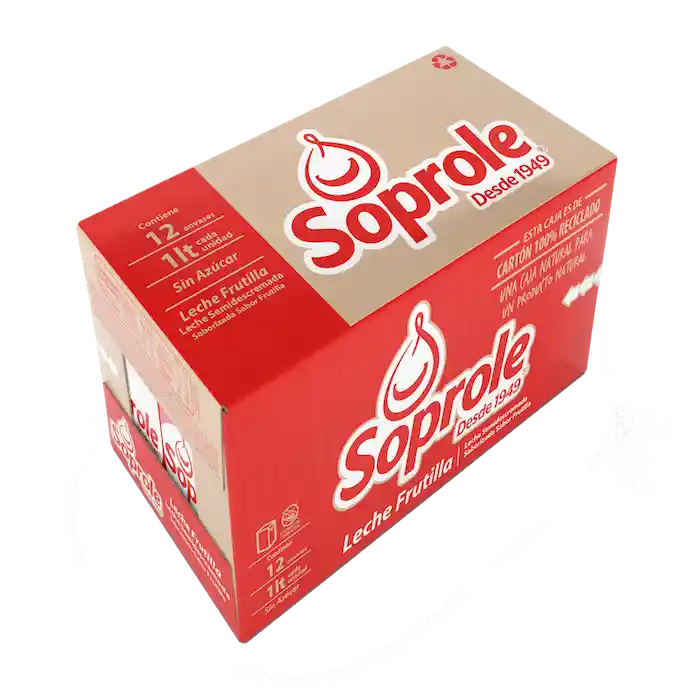 Soprole Leche Semidescremada Sabor Frutilla