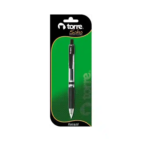 Torres Bl.Lapiz Gel Retractil Negro