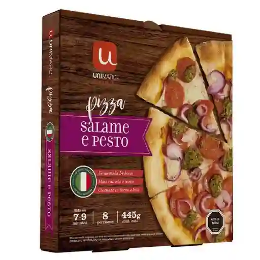 Pizza de Salami y Pesto Unimarc