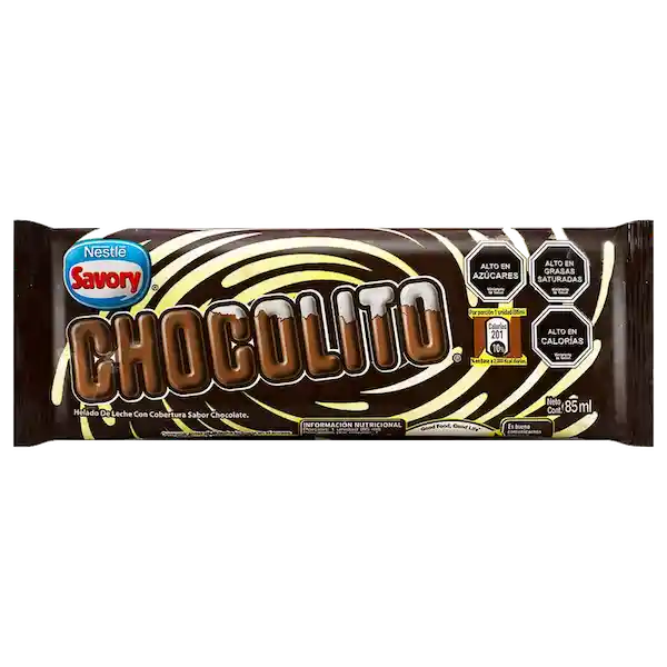 Savory Chocolito Helado de Leche con Cobertura Sabor Chocolate 