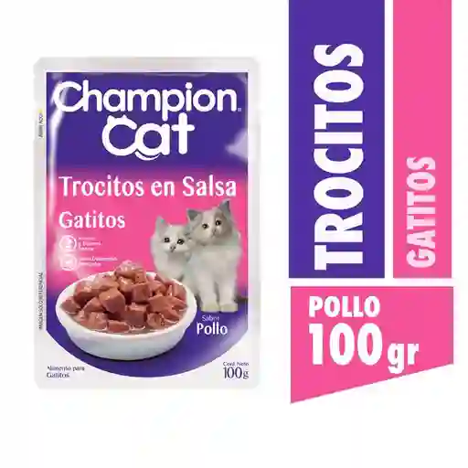 Champion Cat Alimento Húmedo para Gatos Trozos de Pollo en Salsa 